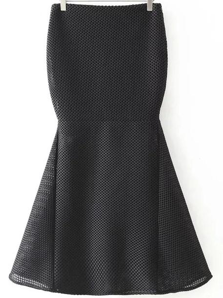 Romwe Mermaid Skirt With Zipper