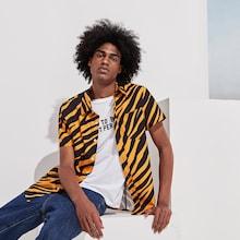 Romwe Guys Zebra Print Shirt