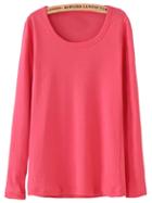 Romwe Long Sleeve Melon T-shirt