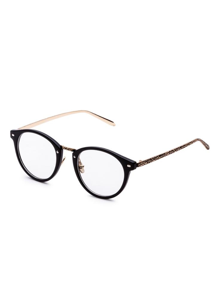 Romwe Black Flat Lens Retro Glasses