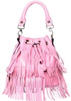 Romwe Pink With Tassel Drawstring Shoulder Bag
