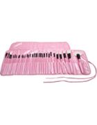Romwe 32 Pcs Pink Makeup Brush Kit