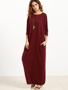 Romwe Pocket Side Dolman Sleeve Cocoon Dress