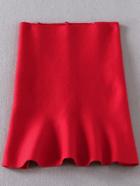 Romwe Mermaid Knit Red Skirt
