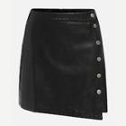 Romwe Button Detail Solid Skirt