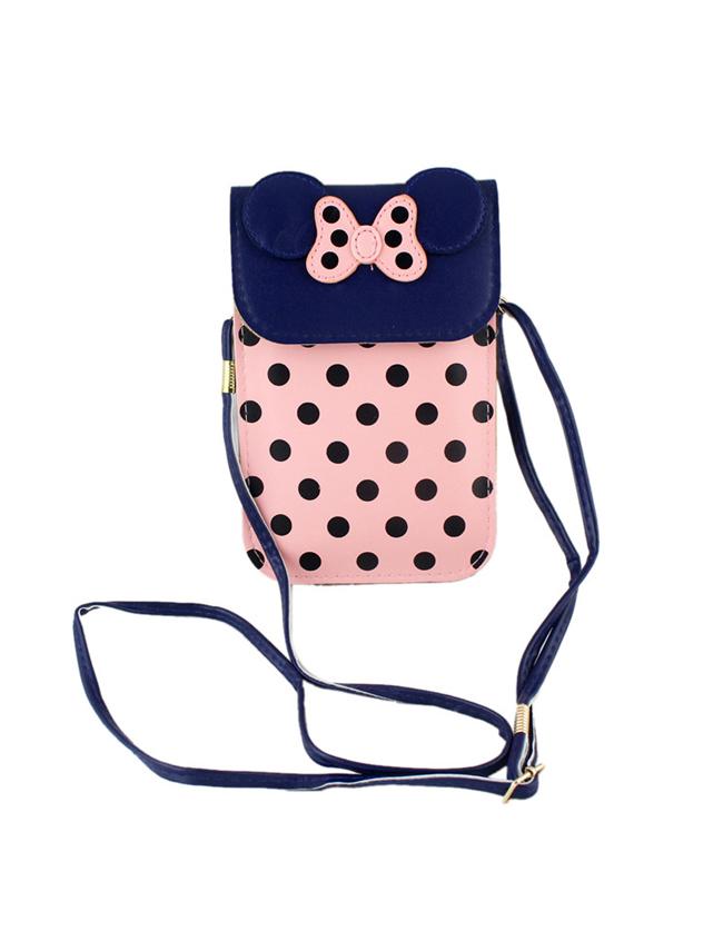 Romwe Pink Cute Pu Leather Card Bag