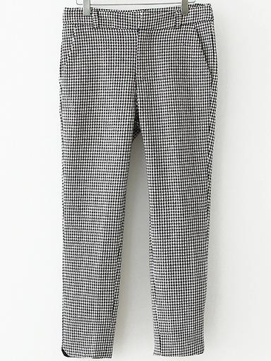 Romwe Women Houndstooth Slim Pant
