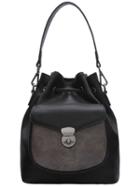 Romwe Black Snakeskin Drawstring Bucket Bag