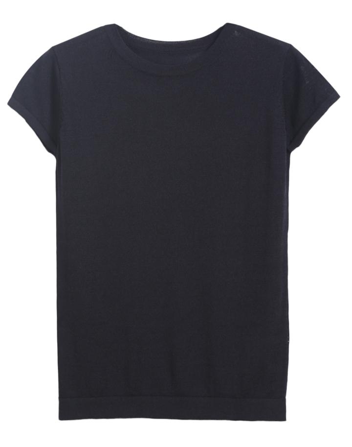 Romwe Round Neck Short Sleeve Black T-shirt