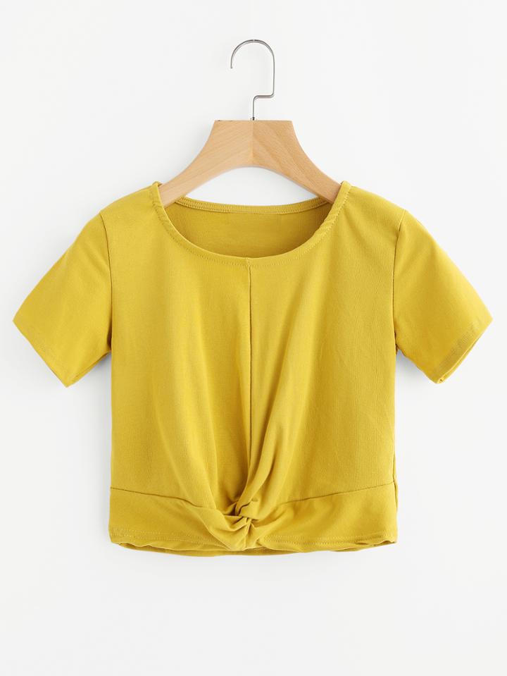 Romwe Twist Front Tee
