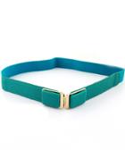 Romwe Green Elastic Metal Buckle Belt