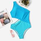Romwe Cut-out Side One Shoulder One Piece Swimsuit