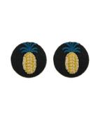 Romwe Pineapple Clip Earrings Jewelry For Women