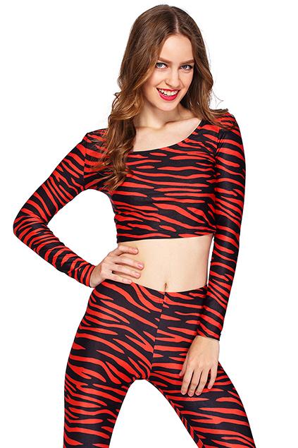 Romwe Bloody Zebra Crop