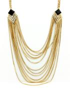 Romwe Multi-layered Tassels Pendant Necklace