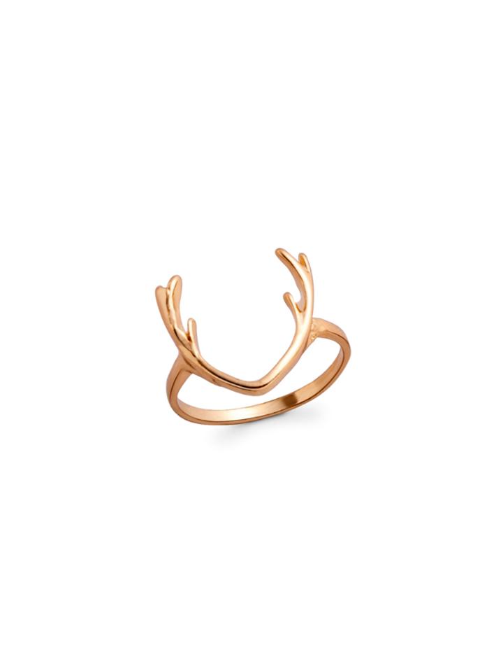 Romwe Gold Plated Antler Design Ring