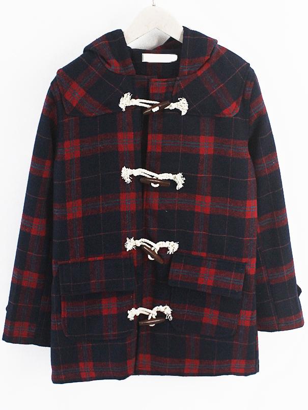 Romwe Hooded Pockets Loose Burgundy Coat