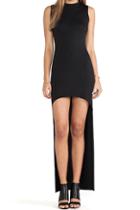 Romwe Asymmetric Bodycon Sheer Black Dress