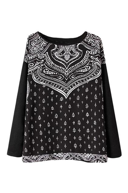 Romwe Retro Totem Print Sweatshirt