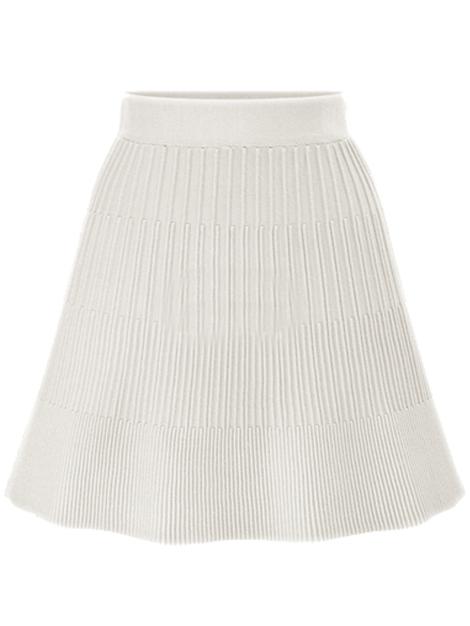 Romwe Knit A-line White Skirt