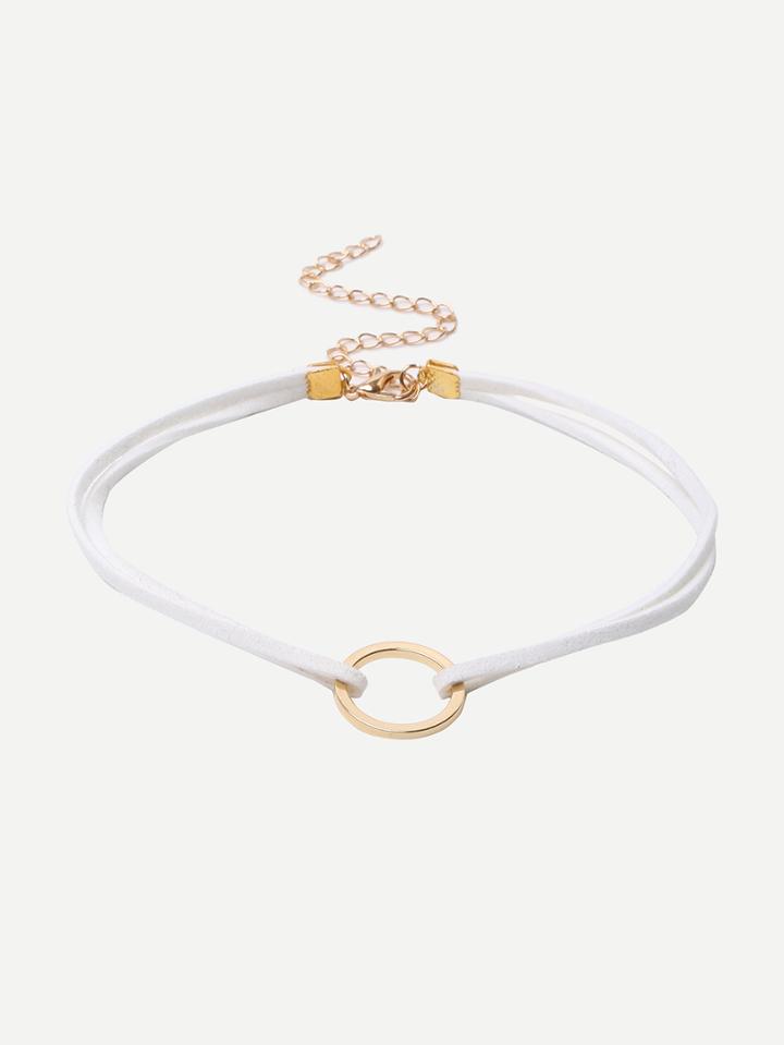 Romwe White Minimalist Geometric Choker Necklace