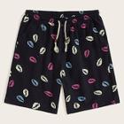 Romwe Guys Lips Print Drawstring Bermuda Shorts