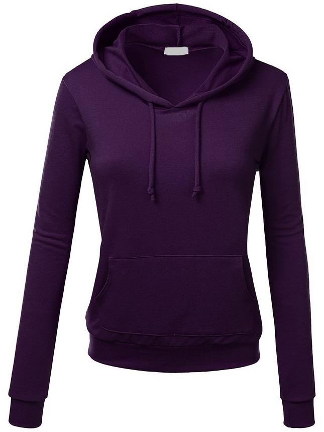 Romwe Hooded Drawstring Black Sweatshirt