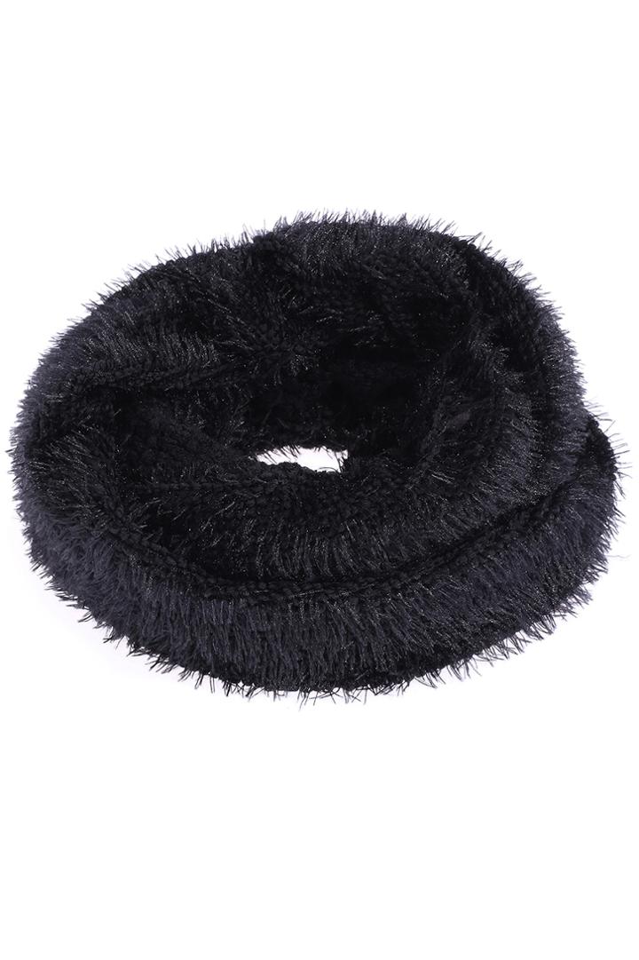 Romwe Soft Mohair Scarf-black