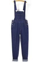Romwe Straps Pocket Loose Blue Denim Overalls