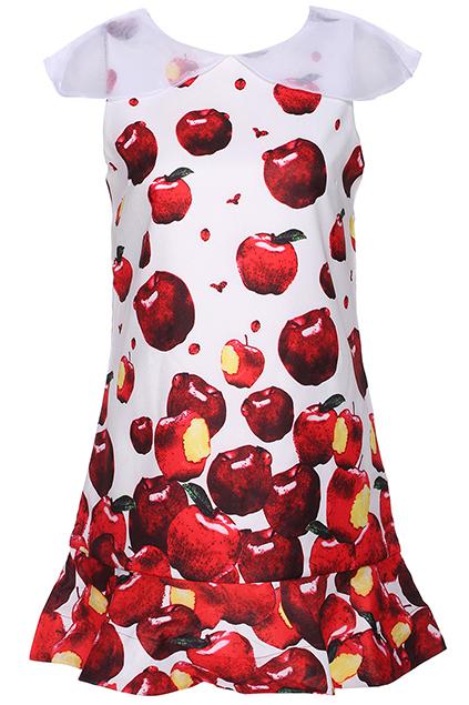 Romwe Falbala Apple Print Sleeveless Dress