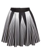 Romwe Vertical Striped Flare White Skirt