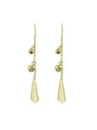 Romwe Gold Bells Charm Drop Earrings