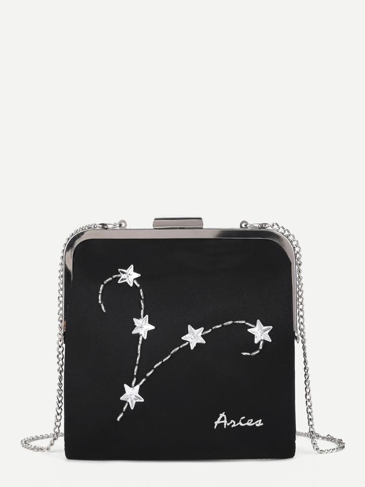 Romwe Star Pattern Chain Crossbody Bag