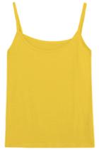Romwe Yellow Spaghetti Strap Slim Vest