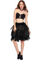 Romwe Fantastic Feather Skirt