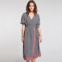 Romwe Surplice Neck Belted Dress
