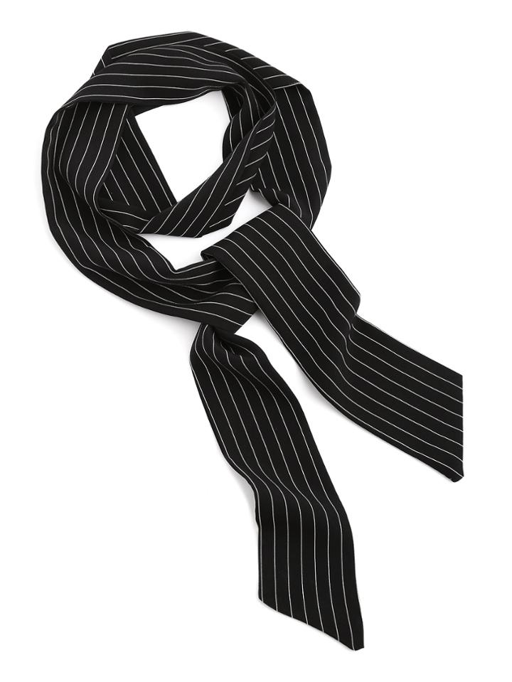 Romwe Pinstriped Skinny Scarf