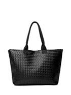 Romwe Weave Design Texture Pu Tote Bag