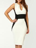 Romwe Color-block Sleeveless V Cut Sheath Dress