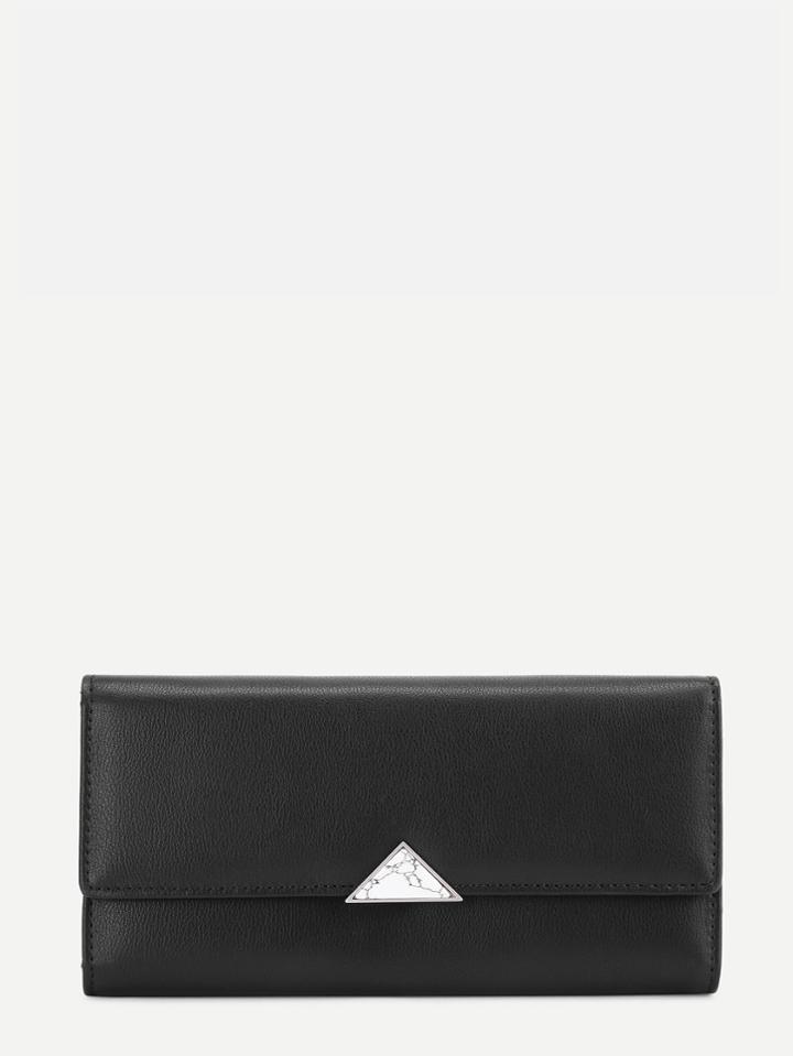 Romwe Metal Triangle Foldover Wallet