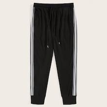 Romwe Guys Drawstring Waist Striped Sweatpants