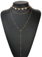 Romwe Star Detail Layered Necklace 2pcs