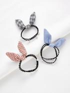 Romwe Knotted Bow & Faux Pearl Hair Tie 3pcs