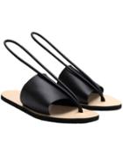 Romwe Black Flip Flat Sandals