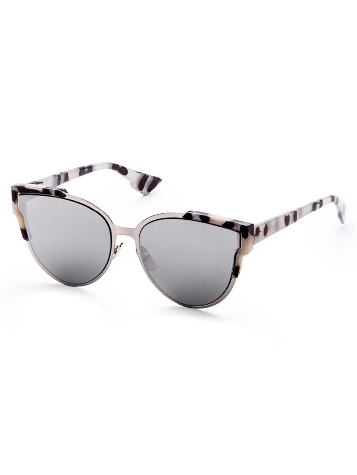 Romwe Black And White Open Frame Cat Eye Sunglasses