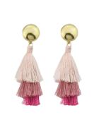 Romwe Pink Bohemian Style Ethnic Statement Tassel Drop Earrings