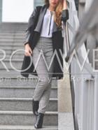 Romwe Black Lapel Contrast Pu Leather Sleeve Coat