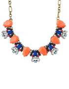 Romwe Orange Gemstone Collar Necklace