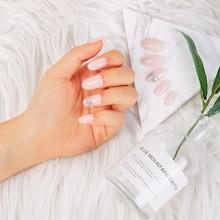 Romwe Rhinestone Fake Nails 24pcs