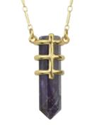 Romwe Black Stone Pendant Necklace